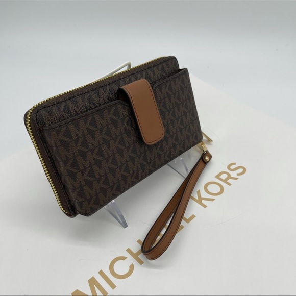 Michael Kors Md ZA Phone Holder Wallet Brown - Picture 5 of 11